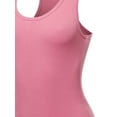 thumbnail image 4 of A2Y Women's Fashion Basic Premium Cotton Racerback Tank Body Suit Candy Pink S, 4 of 5
