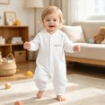 thumbnail image 5 of CAUYDY Baby Girl Gift Newborn Sleepers Preemie Clothing Fall Winter Long Sleeve Romper Infant Girls Pajamas Toddler One-Pieces 0 3 6 9 Months 1T 2T Sizes 10-16 Months,White, 5 of 6