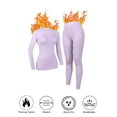 thumbnail image 2 of ANFERRY Womens Ski Thermal Set Sweat Wicking Seamless Warm Outfit Sets Crew Neck Athletic Base Layers Fall Winter, 2 of 9