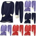 thumbnail image 5 of YanHoo 2 Piece Lounge Set Women Warm Pjs Set Fleece Sherpa Lined 2 Piece Outfits Thick Sweatshirt Winter Velvet Warm Underwear Top Pants Cozy Comfy Winter Warm Plush Loungewear 2024 Clearance Sales, 5 of 5