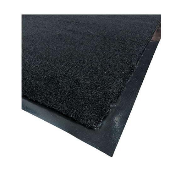 Mud Rug 2' x 3' Olefin Indoor Carpet Mats, Black, Vinyl Backing, Restaurant Safety