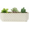 thumbnail image 6 of Creative Co-Op Stoneware Hobnail Window Planter with 3 Sections, Reactive Glaze, White (Each One Will Vary), 6 of 10