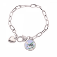 thumbnail image 1 of Beau Modèle de Conception de Lotus Juin Coeur Chaîne Bracelet Bijoux Charme Mode, 1 of 3
