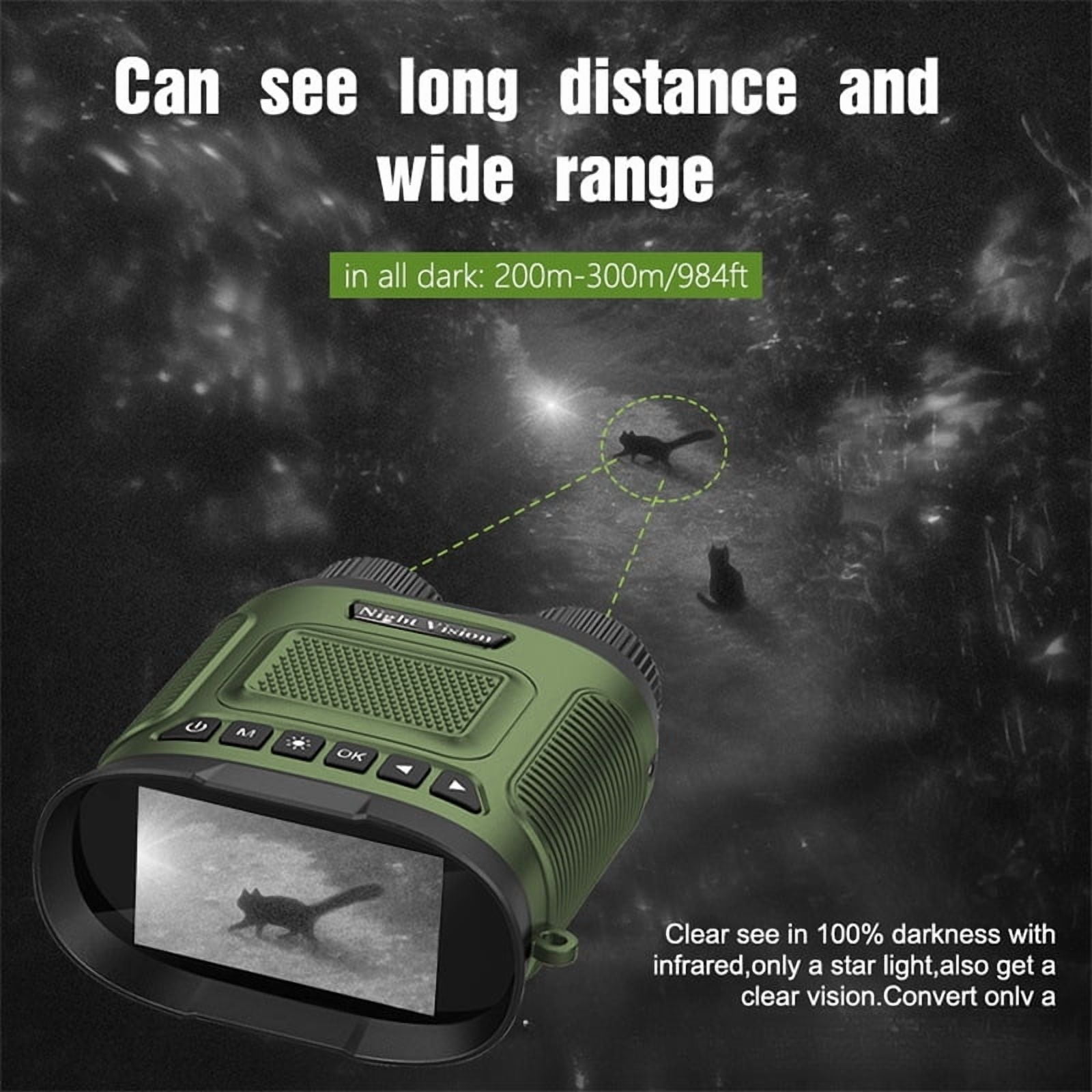BekinTek Night Vision Binoculars Rechargeable Telescope NVG Infrared Goggles Full Dark Observe Scope 7x IR Adjustment 8x Digital Zoom 2.5K Video 40M Photo 3 Inches Large HD Screen with 32G TF Card