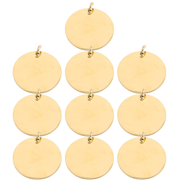ETHZZLE 10Pcs Golden Stainless Steel Jewelry Charms with Jump Rings for Custom Bracelet Necklaces