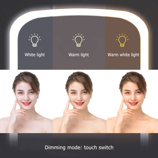 RENACLIPY Espejo Con LED Para Maquillaje Con Superficie Y Plegable