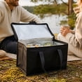thumbnail image 4 of Insulated Cooler Bag - Portable Thermal Lunch Bag for Food Travel Picnic and Grocery Black, 4 of 5