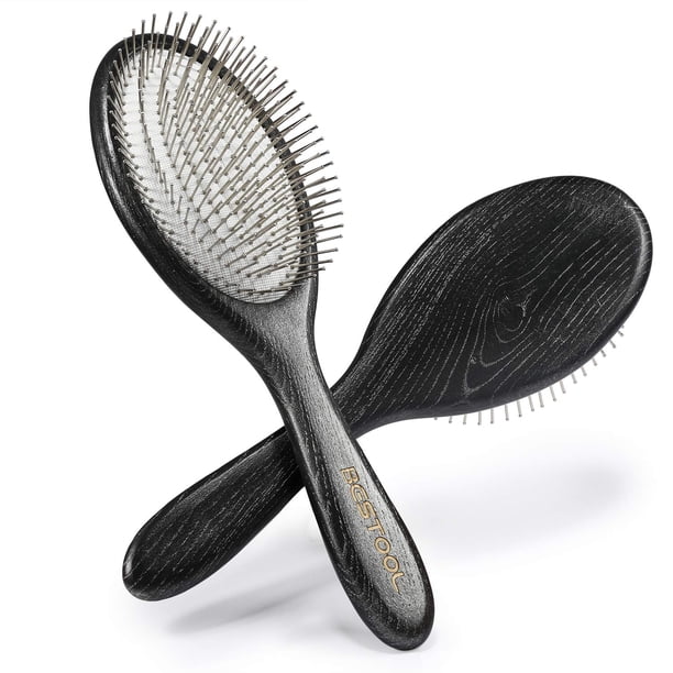 BESTOOL Cepillo para el cabello Cepillo desenredante con cerdas de metal para mujeres/hombres/niños Desenredar y masajear Antiestático Lo mejor para todo tipo de cabello Uso diario húmedo y seco