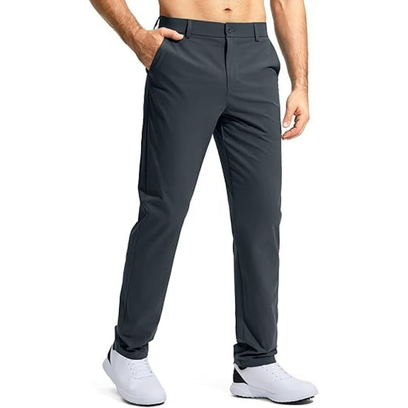 Men's Golf Pants Stretch Work Dress Comfy Pants Lightweight Quick Dry Casual Slacks Trousers with Pockets
