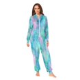 thumbnail image 2 of 1 Piece Adult Onesie Pajamas Cozy & Loose-Fit Sleepsuit Loungewear with Pockets Tie-dye Dandelions Pattern X-Small, 2 of 7