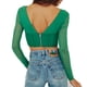 thumbnail image 4 of Txlixc Blusa de mujer, blusa de manga larga, blusa de pecho bajo, blusa de ombligo recortada Txlixc moda, 4 of 9