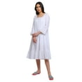 thumbnail image 5 of Moomaya Solid Long Sleeve Nightdress For Ladies Lace Neckline Nursing Nightwear, 5 of 6