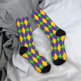 thumbnail image 5 of Haiem Mardi Gras Pattern Crew Socks – Soft & Durable Moisture-wicking Socks, Stay-Up Fit for Business, Work, and Casual Wear Size 5-11, 5 of 6