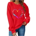 thumbnail image 7 of Lopecy-Sta Long Sleeve Tops for Women Valentine's Day Heart Printed Long Sleeved Round Neck Fashion Casual Sweatshirt Top, 7 of 7