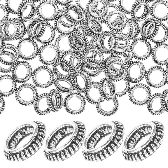 Supvox 100 Pcs Hair Extension Beads for Dreadlocks Jewelry Alloy Circular Black Accessories for Everyday Use