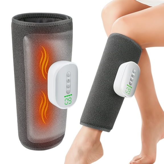Cordless Calf Massager for Circulation, Leg Compression Massager for Calf, 4 Heat Levels, 4 Modes & 8 Intensities, Rechargeable Leg Massage for Muscles Relaxation Gifts for Mom, Dad, Athlete (Pair)