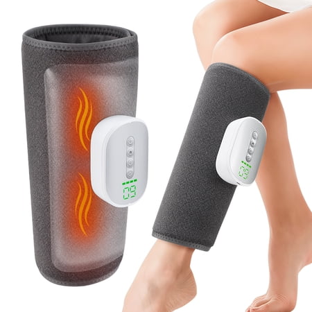 Cordless Calf Massager for Circulation, Leg Compression Massager for Calf, 4 Heat Levels, 4 Modes & 8 Intensities, Rechargeable Leg Massage for Muscles Relaxation Gifts for Mom, Dad, Athlete (Pair)