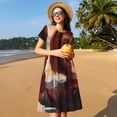 thumbnail image 3 of Lsque Chucky Print Women's Casual Dress T-Shirt Summer Short Sleeve Scoop Neck Swing Dresses, 3 of 7