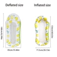 thumbnail image 4 of Bamboohart 1pc Inflatable Pool Float Lounger - Lemon Pattern  PVC Material  Universal Fit for Beach & Swimming Pool Use  Yellow & White Design with Headrest and Armrests  Pool Lounge Chai, 4 of 5