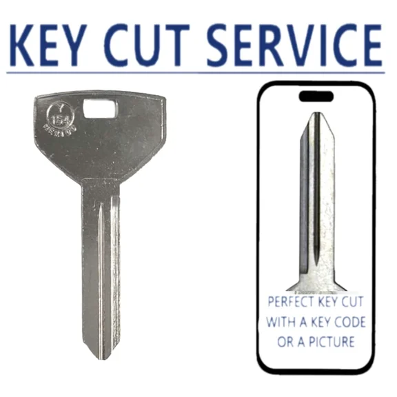 KEY CUT SERVICE Y154 / P1789 Chrysler / Dodge / Jeep Metal Key ( JMA-CHR-9E )