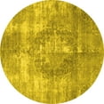 thumbnail image 1 of Ahgly Company Machine Washable Indoor Round Persian Yellow Traditional Area Rugs, 5' Round, 1 of 1