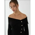 thumbnail image 5 of Off Shoulder Button Detail Sweater, 5 of 6