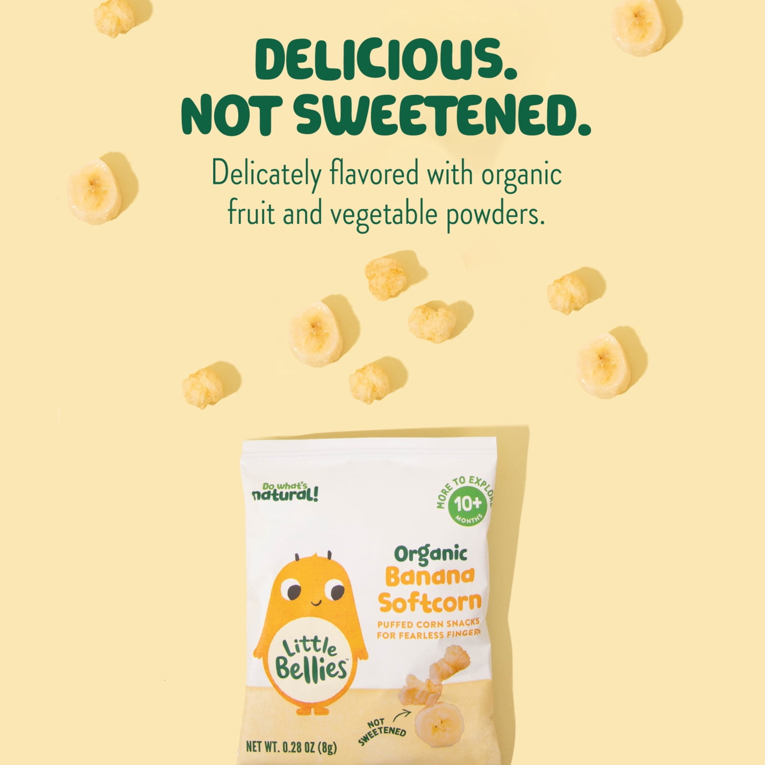 (6 pack) Little Bellies Organic Banana Softcorn Snack, 0.28 oz Bag