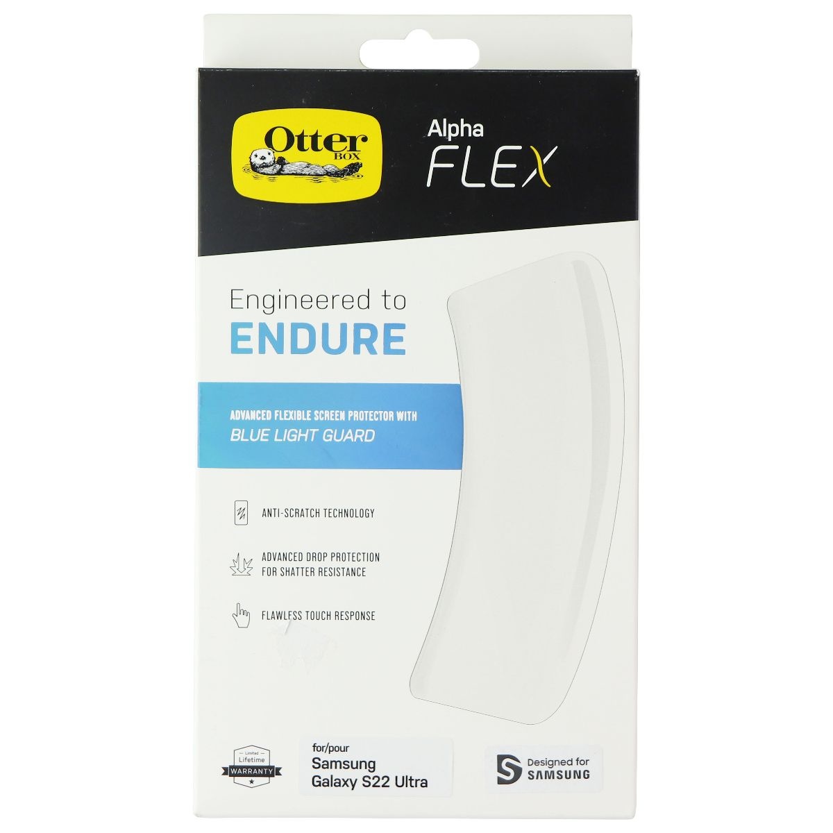 OtterBox Alpha Flex Blue Light Screen Protector for Samsung Galaxy S22