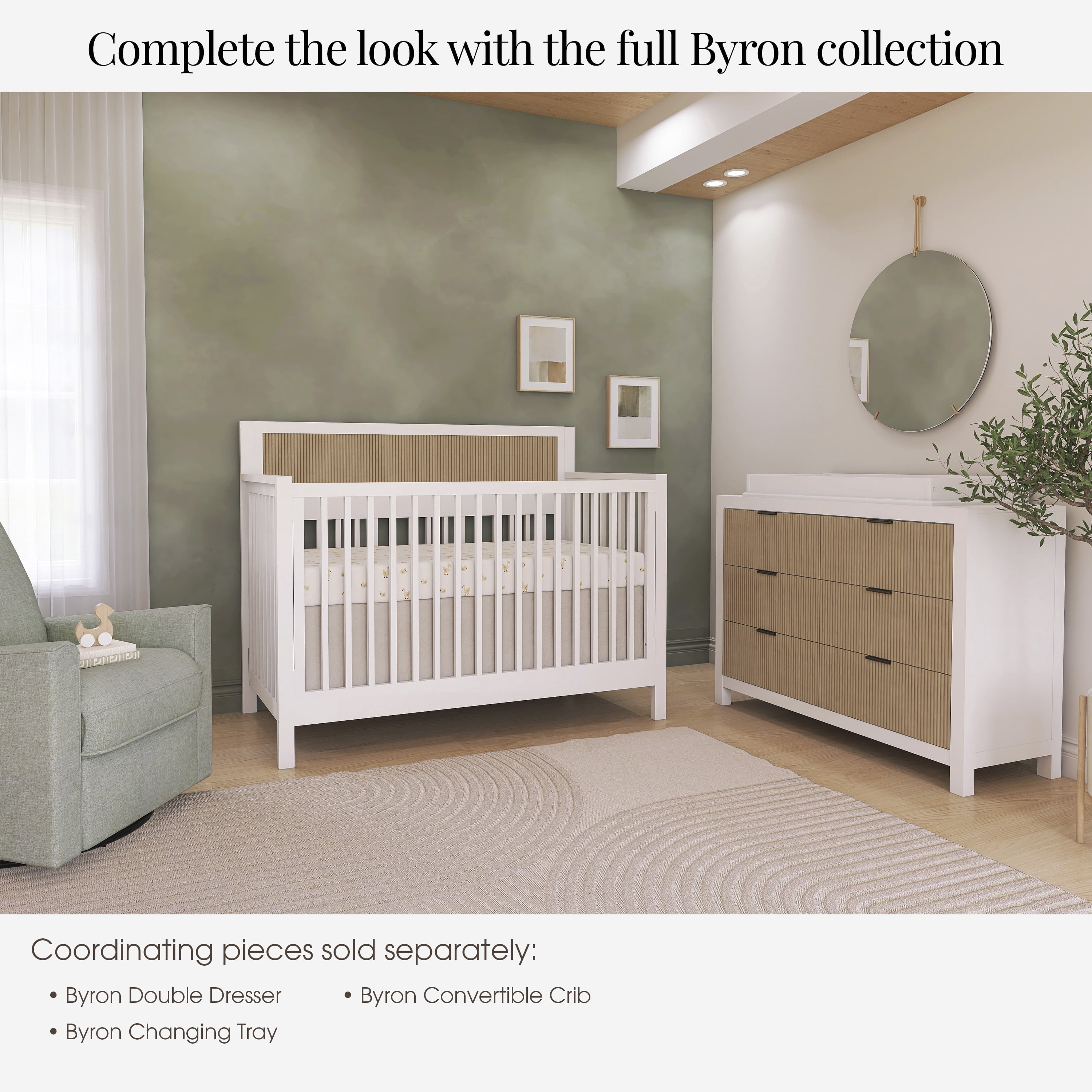 Evolur KD Convertible Crib Wooden Full Size Bed Rail, White