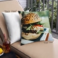 thumbnail image 1 of Ahgly Company Foods Hamburger Outdoor Throw Pillow, 18 inch by 18 inch, 1 of 6