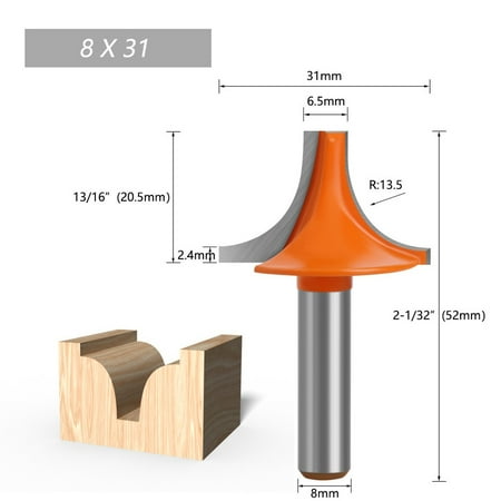 

BCLONG 8mm Shank Engraving Milling Cutter End Mill Woodworking Plunging Round- Over Bit