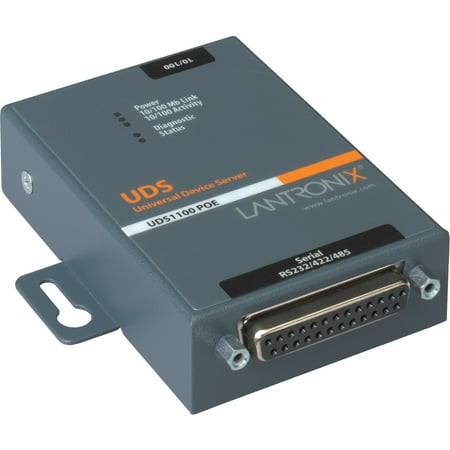 Lantronix One Port Serial (RS232/ RS422/ RS485) to IP Ethernet Device Server with Power Over Ethernet