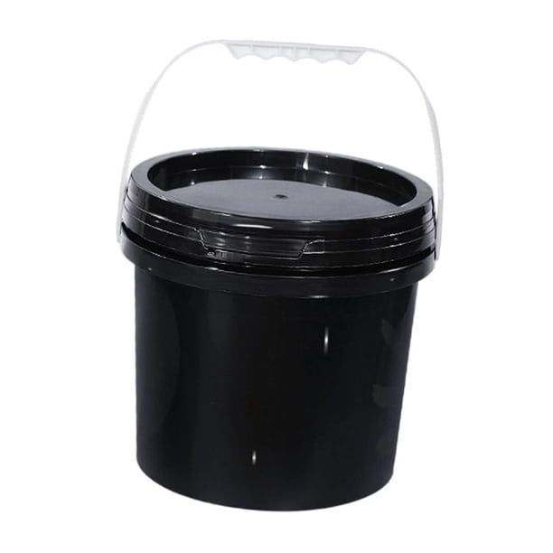 Cubo de pintura, cubo de pintura de 5 l, cubo de agua multiusos vacío, cubo de almacenamiento con tapa Negro