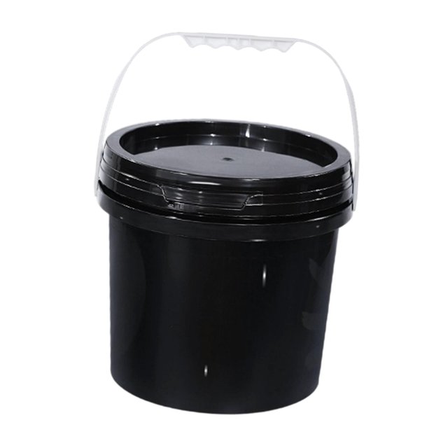 Tnarru Paint Can Food Storage Container 5L Multipurpose Easy to Clean Paint Bucket with Lid and Handle for Garden Home Garage Travel Black