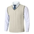 thumbnail image 4 of YMNXA Mens Sweaters Vest Sleeveless V Neck Solid Color Knitted Comfortable Slim Fit Top For Casual Daily Wear Khaki Xxxl, 4 of 8