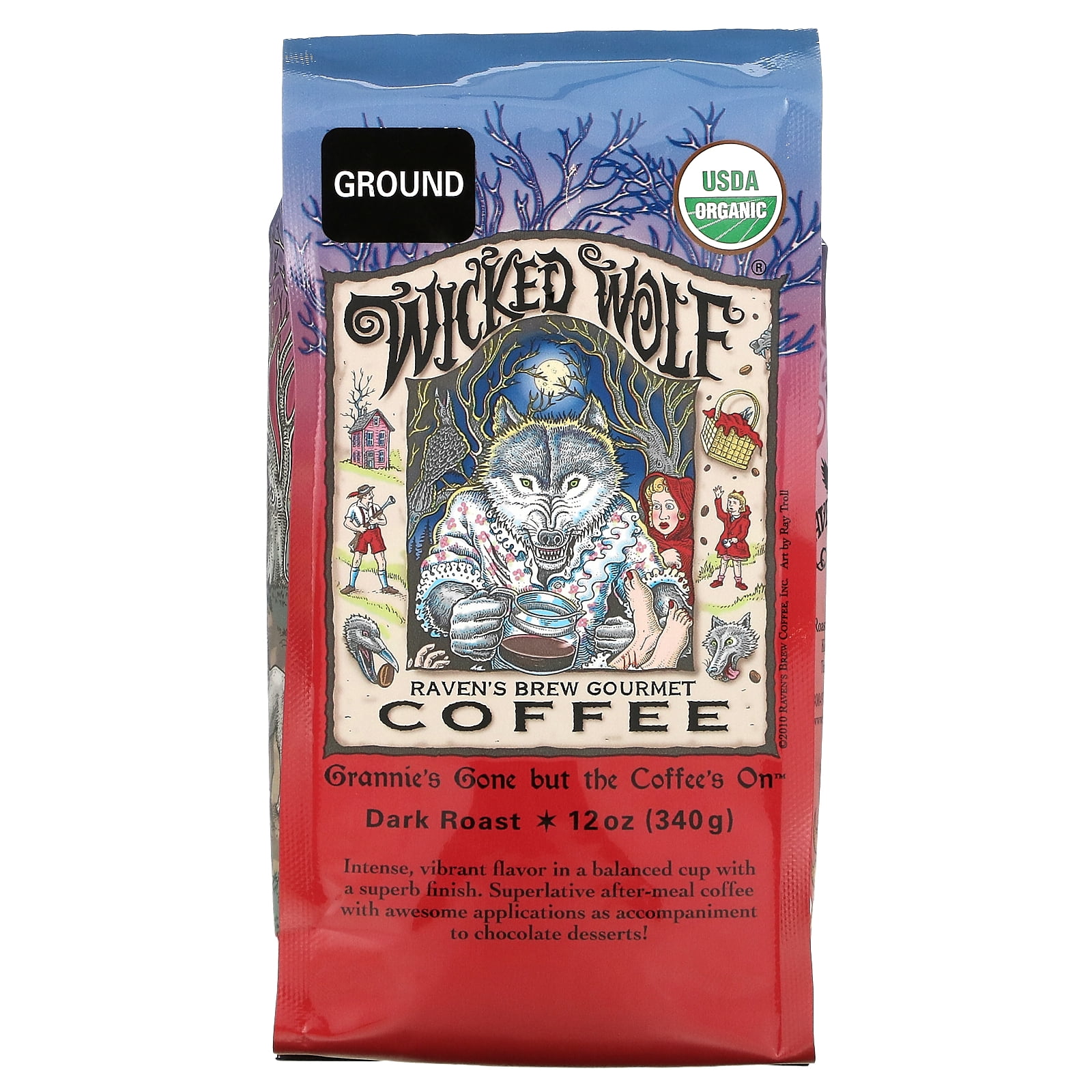 Raven's Brew Coffee Wicked Wolf Organic Ground Coffee 12 oz