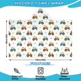 thumbnail image 2 of Cartoon Tractors Stars White Pattern Hooded Bath Towel，60"x35" for Ages 3 To 12 Kids, Quick Dry Lightweight Soft Microfiber Hood Beach Towel Cover Up for Kids, 2 of 7