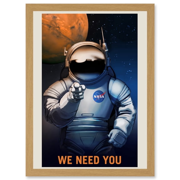 Nasa Poster Space Job Advert We Need You A4 Artwork Framed Wall Art Print