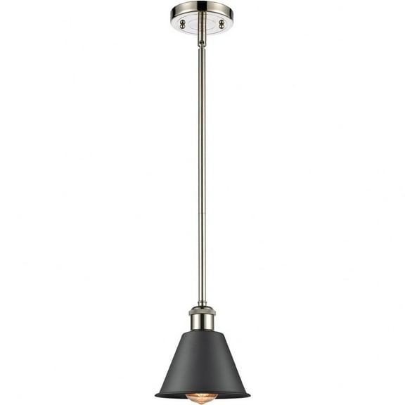 516-1S-PN-M8-BK-Innovations Lighting-Smithfield - 1 Light Mini Pendant In Industrial Style-7.5 Inches Tall and 7 Inches Wide