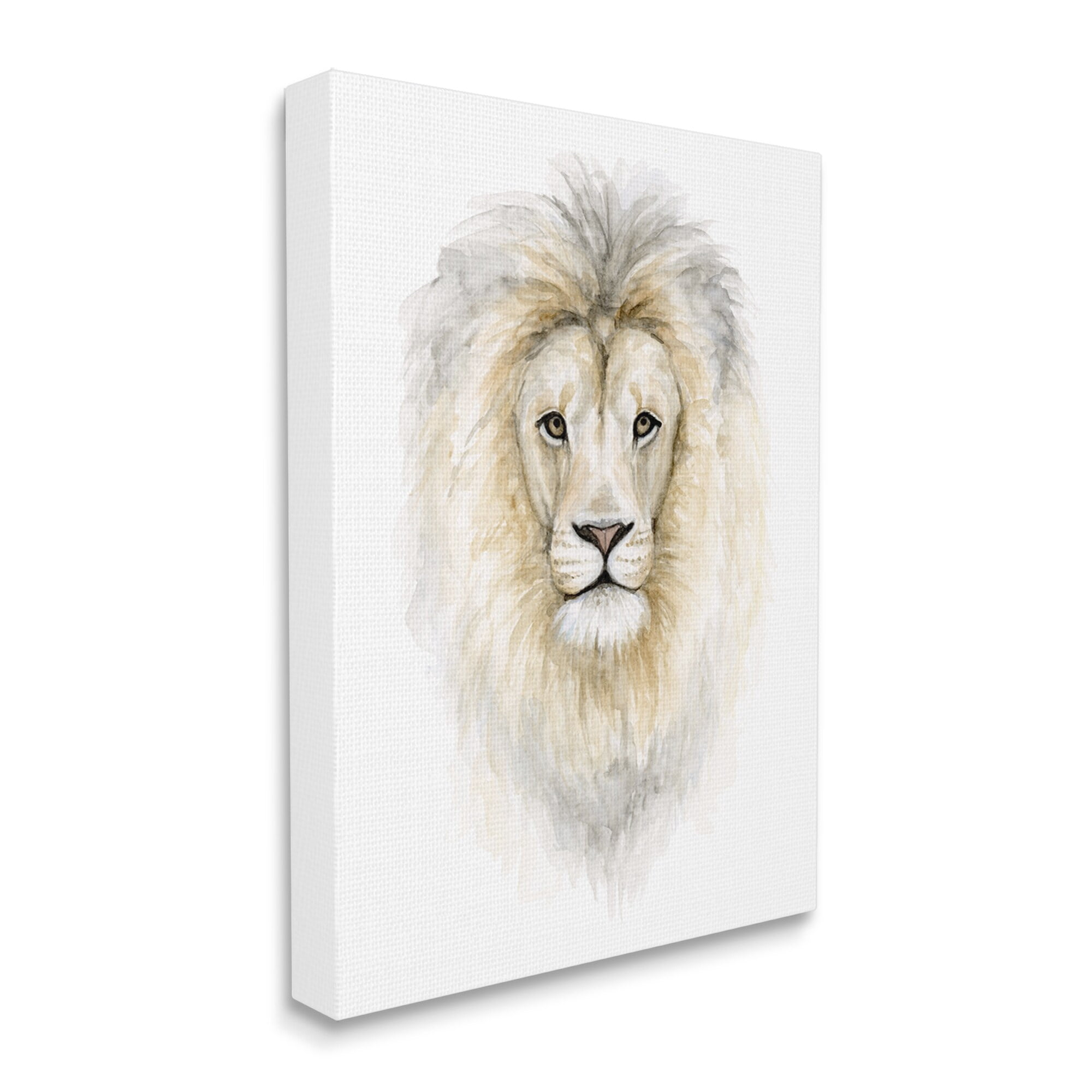 Stupell Industries Lion Mane Watercolor Portrait Kids' Nursery Safari Animal, 24 x 30,Design by Fox Hollow Studios