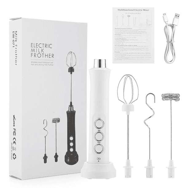 Licuadora eléctrica Milk Frother con espumador de leche para café, 3 en 1