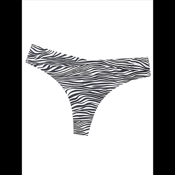 Ropa Interior de Seda Helada para Mujer, Entrepierna de Algodón, Tiro Bajo, Agradable para la Piel, Color Liso, Talla Grande. Cebra M