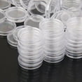 thumbnail image 2 of Lefu 100pcs Clear Round Plastic Coin Holders Capsules Container Storage Case Box 0.83in, 2 of 7