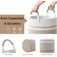 thumbnail image 3 of 2 Pack Cesta de Lavandería de Cuerda Tejida con Asas - Multiusos Cesto para Ropa Sucia, Canasta Ropa Organizadora, para Mantas, Sala de Estar, Dormitorio, Baño, 3 of 4