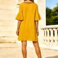 thumbnail image 2 of TaTaai Women Spring Summer Polka Dot Chiffon Ruffle Long Sleeve Midi Dress Casual Elegant Flowy Lightweight Fabric Breathable Comfortable Daily Wear Dress Gift, 2 of 5