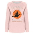 thumbnail image 4 of WREESH Halloween Sweatshirts Women Casual Full Sleeve Round Neck Tops Loose Blouse Print Graphic Sweatshirt Pink, 4 of 5