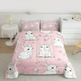 thumbnail image 2 of jejeloiu Cute Animal Rabbit Bedding Comforter Set,Kawaii Loves Birds Twin Comforter Sets,White Pink Bedding Set For Girl,Microfiber Bedroom Decor Reversible,2-Piece, 2 of 8