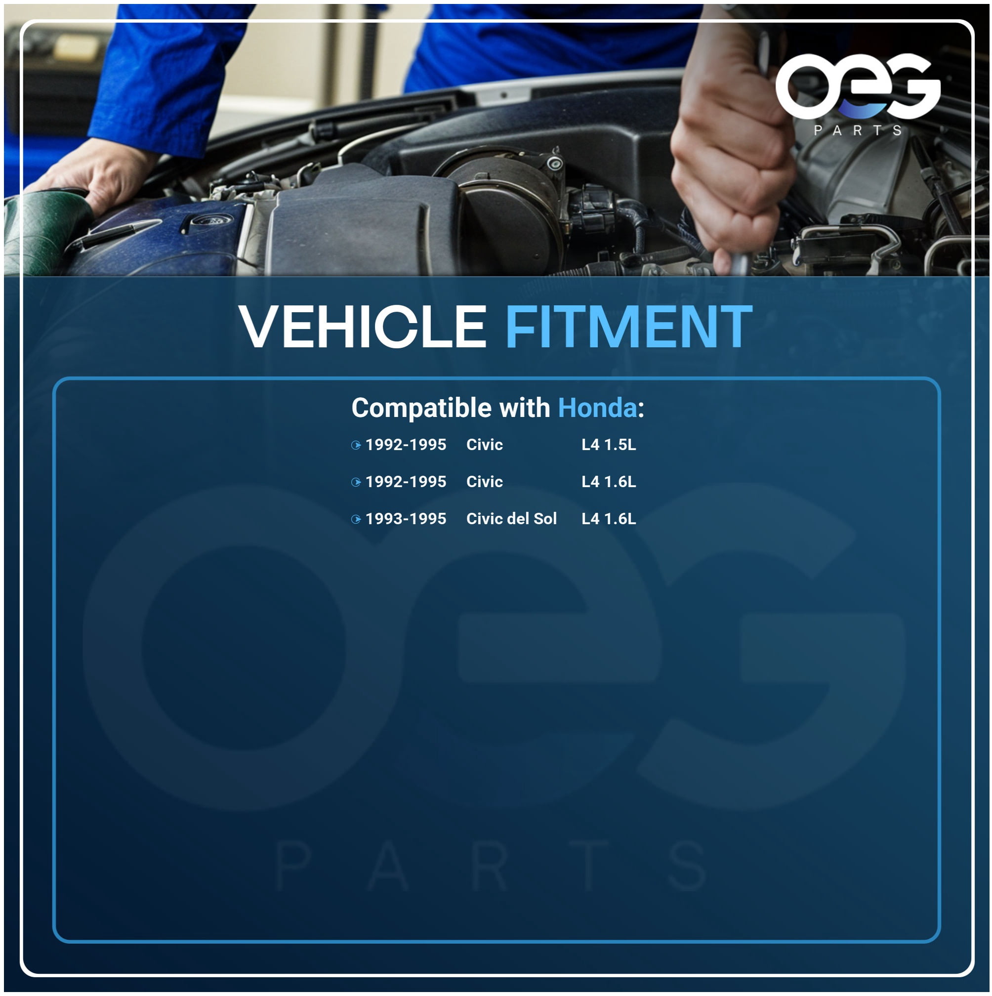 OEG Parts New Distributor Replacement For 1992 1993 1994 1995 Honda Civic Del Sol 1.6 D16Z6 OBD1 VTEC 30100-P08-006, 690-103, TD42