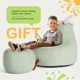 thumbnail image 2 of LIFERECORD 24" Children's Bean Bag Chair, Kids Filled Toddler Bean Bag Sofa Padded Bean Bag Chair for Boys & Girls, Cute Eggplant, Green, 2 of 9