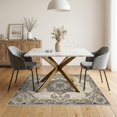 thumbnail image 3 of ODIKA 5'x7' Washable Area Rug Vintage Faded Distressed Transitional Border Interlocking Abstract Flowing for Guest Room, Lounge, Apartment, Non-Slip Low Profile, Stain Resistant, 3 of 7